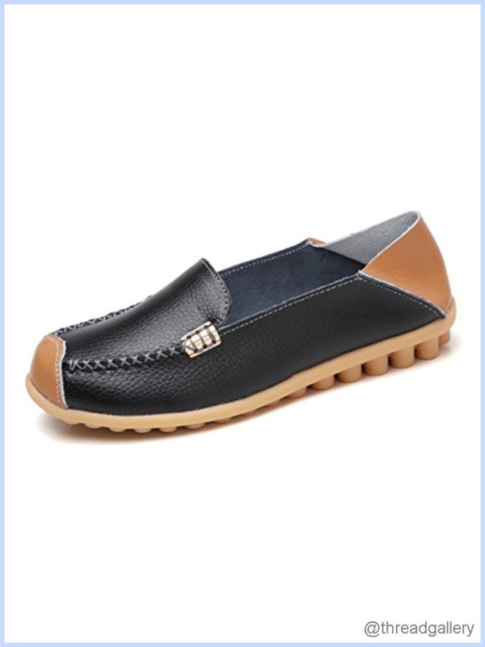VenusCelia Women's Lightweight Slip On Loafers with Metal Bit Ornament